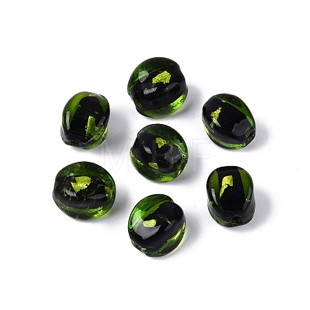 Handmade Silver Foil Glass Beads FOIL-N034-01E-1