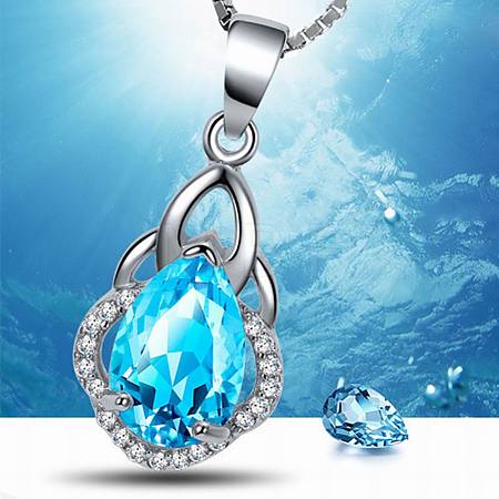 Exquisite Teardrop Brass Cubic Zirconia Pendant ZIRC-EE0001-001P-1