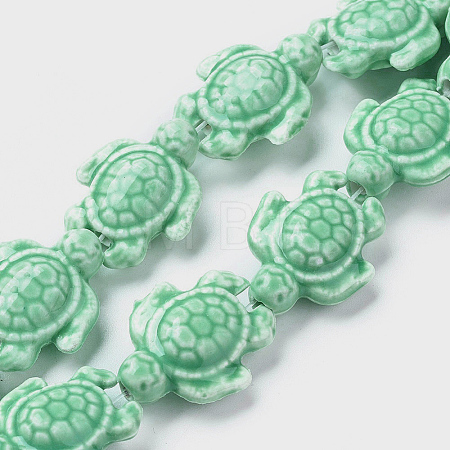 Handmade Porcelain Beads Strands LAMP-G140-02A-1