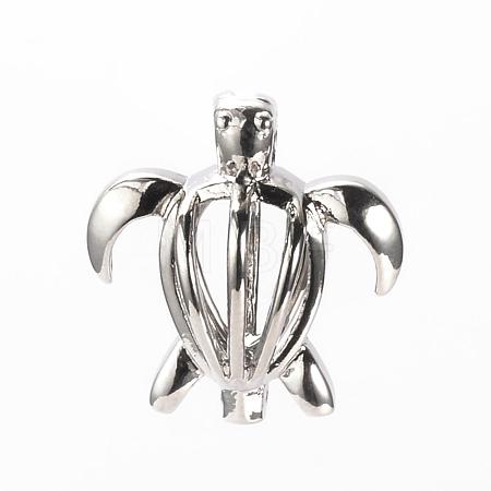 Brass Cage Pendants KK-R057-02P-1