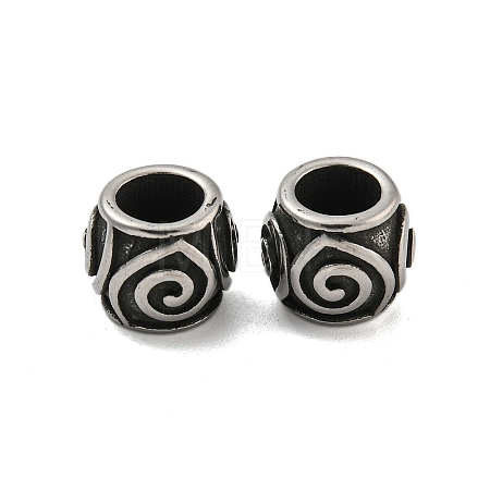 Barrel 304 Stainless Steel European Beads STAS-E214-04AS-1
