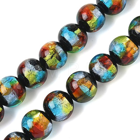 Handmade Foil Glass Beads LAMP-K039-37C-1