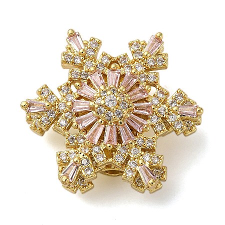 Brass Micro Pave Cubic Zirconia Beads KK-D378-19G-02-1