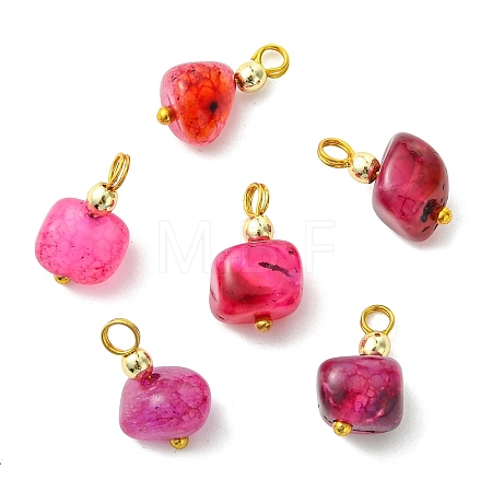 Natural Agate(Dyed & Heated) Tumbled Stone Pendants PALLOY-JF05540-03-1