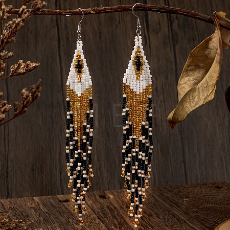 Handmade Glass Beaded Dangle Earrings TG6316-1