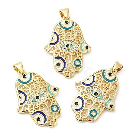 Brass Pave Cubic Zirconia  Pendants KK-Z028-19G-1