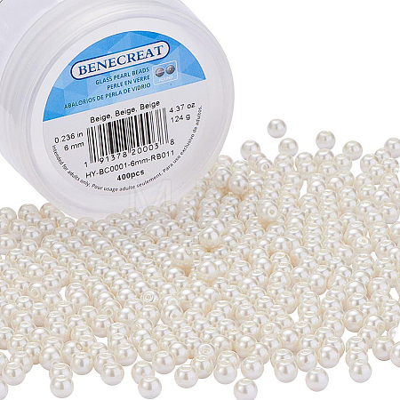 Eco-Friendly Dyed Glass Pearl Round Beads HY-BC0001-6mm-RB011-1