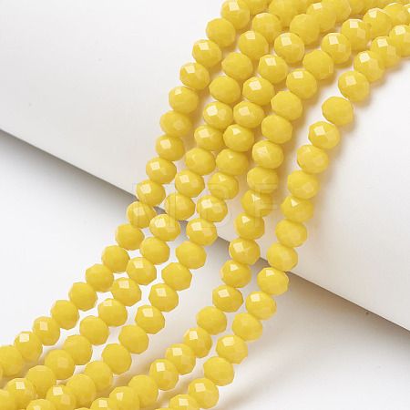 Opaque Solid Color Glass Beads Strands X1-EGLA-A034-P4mm-D04-1