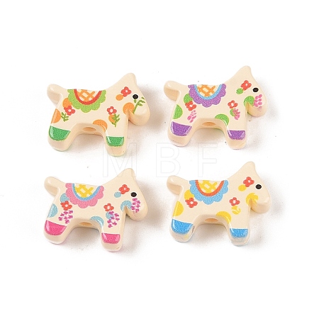 Spray Painted Opaque Acrylic Painting Beads OACR-Z020-06-1