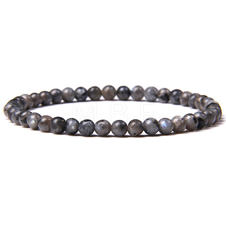 4mm Round Natural Labradorite Beads Bracelet for Men KG3069-10-1