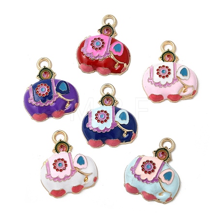 Alloy Rhinestone Pendants FIND-H055-07G-1