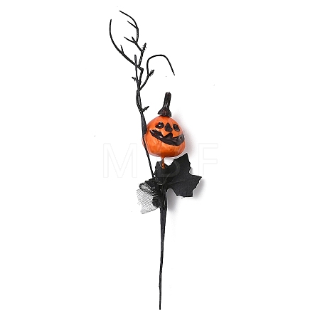 Plastic & Foam Artificial Pumpkin Floral Pick with Maple Leaf TH-CBAC0DE-03-1