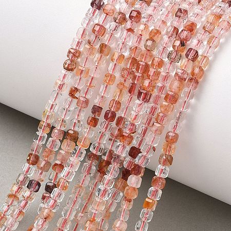 Natural Hematoid Quartz/Ferruginous Quartz Beads Strands G-Z161-B01-3x3mm-1