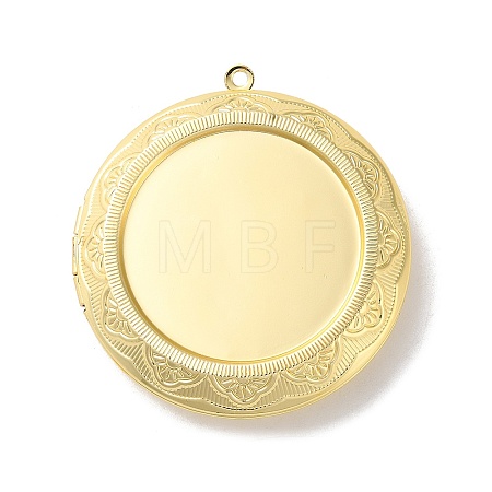 Rack Plating Brass Locket Pendant Cabochon Settings KK-F090-06G-1