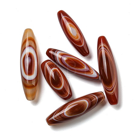 Natural Red Striped Agate/Banded Agate Beads Strands G-NH009-01-1