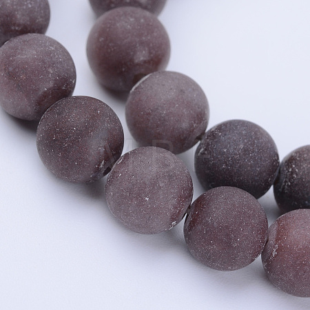 Natural Purple Aventurine Beads Strands G-Q462-6mm-15-1