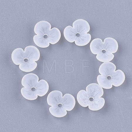 3-Petal Transparent Acrylic Bead Caps X-FACR-T001-01-1