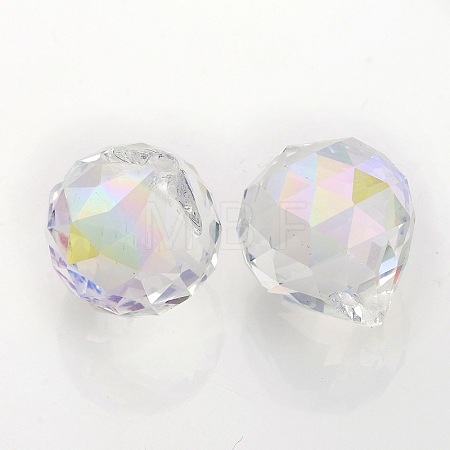 Faceted Round Glass Pendants X-GLAA-O008-G03-1