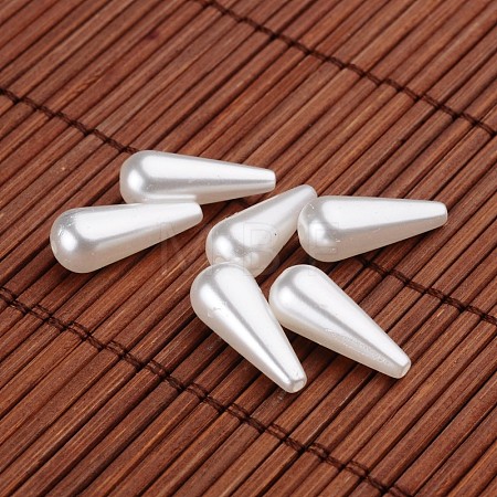 Teardrop Acrylic Imitation Pearl Beads X-OACR-O002-2777-1