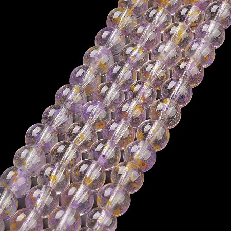 Baking Paint Transparent Glass Bead Strands DGLA-R053-02F-1