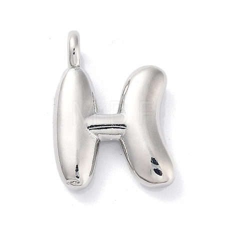 Rack Plating Brass Balloon Letter Pendants KK-C050-01P-H-1