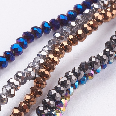 Electroplate Glass Bead Strands EGLA-R080-3mm-M-1