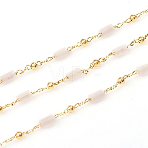 3.28 Feet Handmade Natural Rose Quartz Beaded Chains X-CHC-E021-01D-1