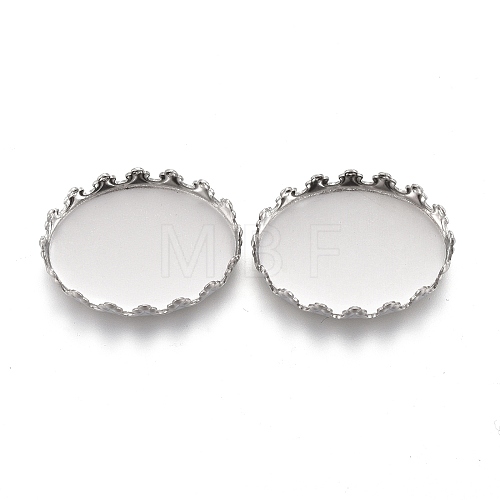201 Stainless Steel Cabochon Settings STAS-P249-10B-P-1