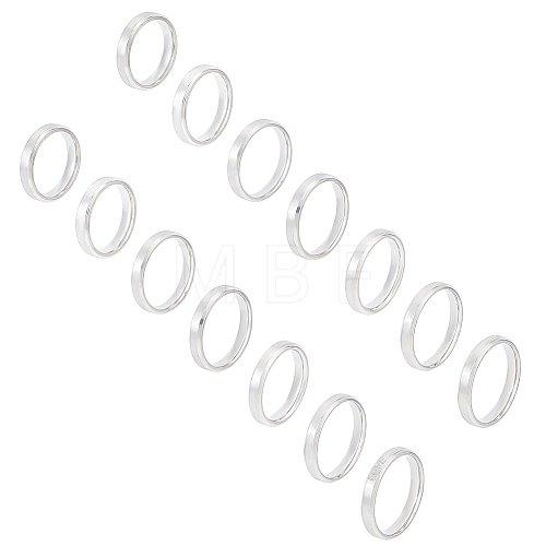 Unicraftale 21Pcs 7 Size Stainless Steel Simple Plain Band Rings Set for Men Women RJEW-UN0002-56-1