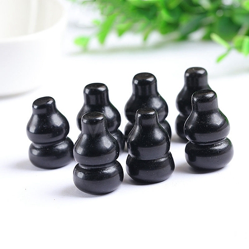 Natural Obsidian Healing Gourd Figurines PW-WG86779-01-1