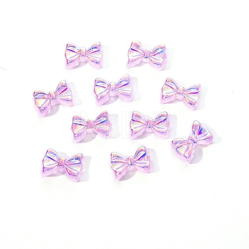 Electroplated Bowknot Resin Cabochons MRMJ-R128-16E-1
