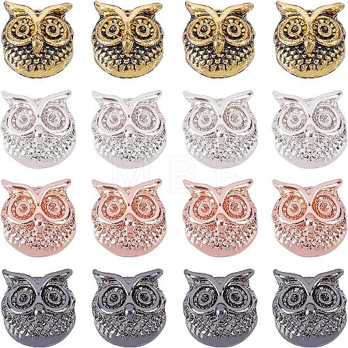 Owl Alloy Beads PALLOY-FH0001-07-RS-1