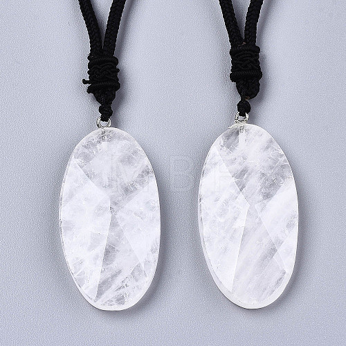 Natural Quartz Crystal Pendant Necklaces NJEW-S421-023-1