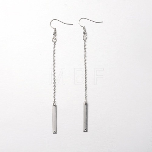 Trendy Stainless Steel Bar Dangle Earrings EJEW-JE01586-1