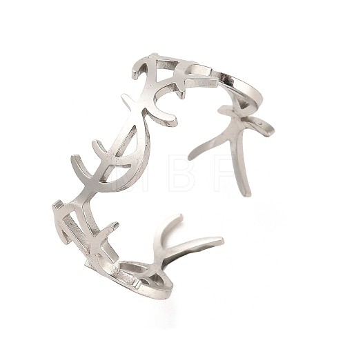 304 Stainless Steel Open Cuff Rings RJEW-Q808-04A-P-1