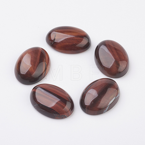 Natural Dyed & Heated Red Tiger Eye Flat Back Cabochons G-G741-30x40mm-13-1