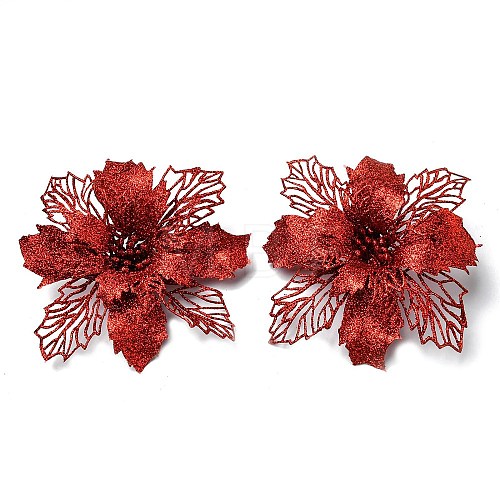 Plastic Glitter Artificial Flower HJEW-R124-05-1