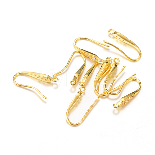 Brass Earring Hooks X-KK-R037-09G-1