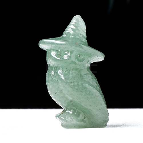 Natural Green Aventurine Carved Owl Figurines PW-WG0199F-11-1