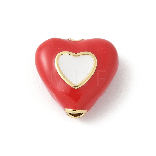 Brass Enamel Beads KK-P294-51G-01-1