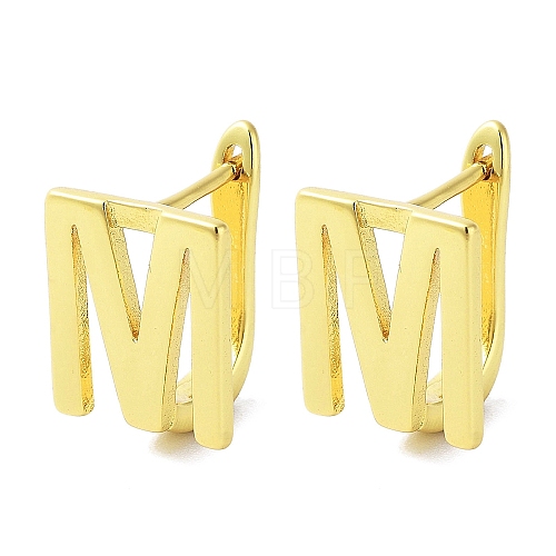 Brass Letter Stud Earrings for Women EJEW-A038-01M-G-1