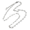 Saint Patrick's Day 304 Stainless Steel Clover Link Chain and Paperclip Chain Necklaces for Women NJEW-JN06170-3