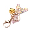 Letter A Resin & Butterfly Acrylic Pendant Keychain KEYC-JKC00932-4