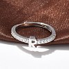 S925 Sterling Silver Adjustable Letter Rings for Women RJEW-M068-01P-R-4