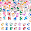 50Pcs Acrylic European Beads MACR-TADJ0001-13G-2