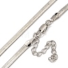 Brass Flat Snake Chain Necklaces for Women NJEW-U011-14P-2
