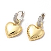 Heart Rack Plating Brass Micro Pave Cubic Zirconia Hoop Earring EJEW-C057-02G-1