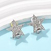 Star Brass Micro Pave Clear Cubic Zirconia Clip-on Earrings EJEW-U049-01P-1