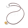 Natural Citrine Round Pendant Necklaces NJEW-JN04478-04-3