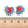 Baking Paint Glass Bumpy Beads Heart LAMP-V001-09E-4